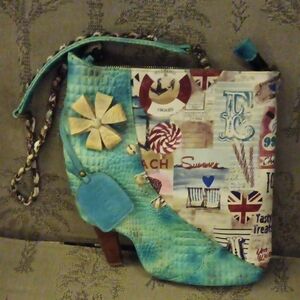 Stylish Blue and White Crossbody Bag